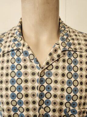 Bachrach men's shirt XL short sleeve colored circles
